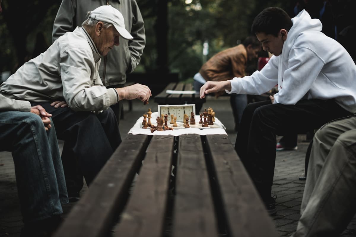 The three phases of a chess game: opening, middlegame, endgame